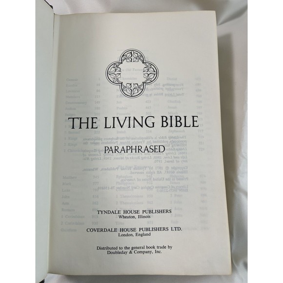 The‎ Living Bible by Kenneth N. Taylor (1971, Hardcover) - Picture 3 of 6